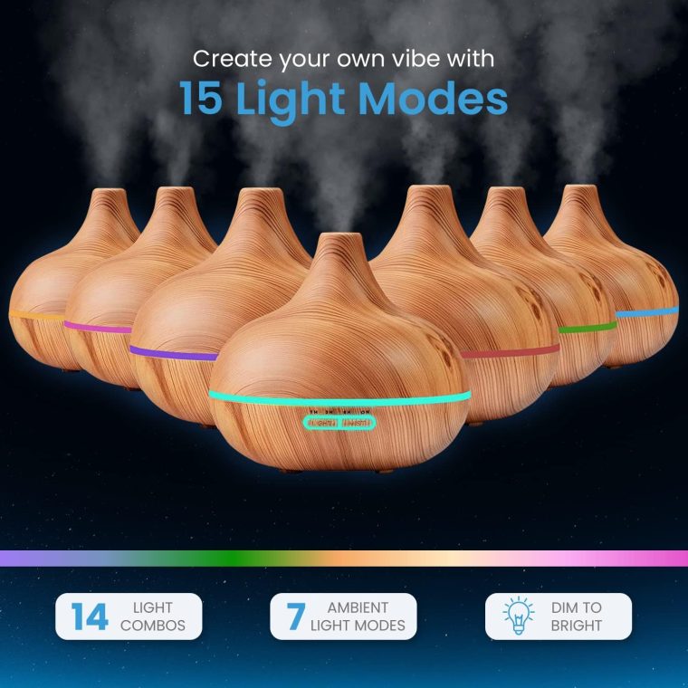 Ultimate Aromatherapy Diffuser & Essential Oil Set - Ultrasonic Top 10 Oils Modern with 4 Timer 7 Ambient Light Settings Therapeutic Grade Lavender - Image 2
