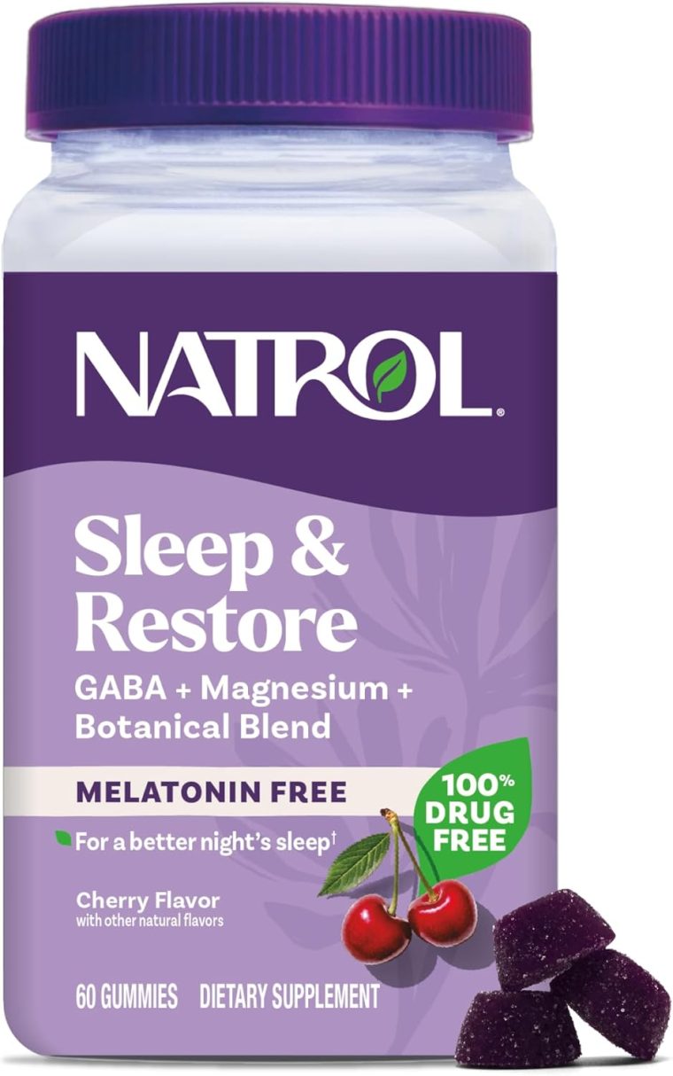 Natrol Sleep & Restore Magnesium Glycinate Gummies, Magnesium for Sleep Aids for Adults, Melatonin-Free, Cherry Flavored, 30 Day Supply