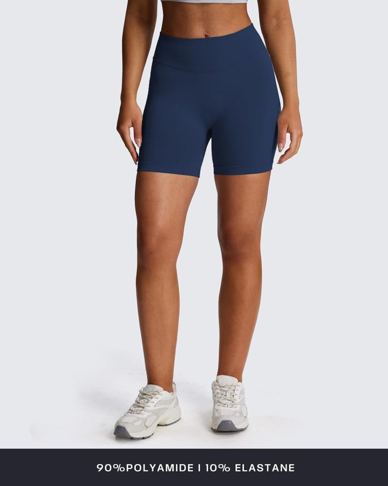 Aoxjox Impact Seamless Workout Biker Shorts for Women Hidden Scrunch Low/High Waisted Athletic Running Yoga Short 4.5"/5" - Image 4
