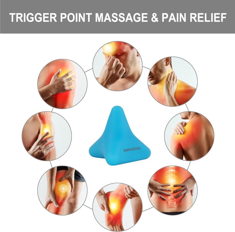 Trigger Point Massage Tool. Massager Ball for Deep Tissue Myofascial Release Physical Therapy Foot Plantar Fasciitis Pain Relief Muscle Knot Psoas Hip Flexor Iliacus Release. 3×2.6 in (Blue) - Image 3