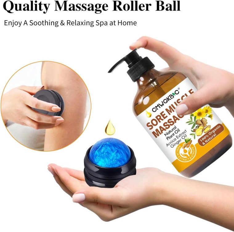 Massage Oil for Massage Therapy,Lymphatic Drainage-Ginger Oil Sore Muscle Arnica Oil &Lavender Oil Relaxing Massage Oils for Date Night,Massage Ball,Fathers Day Gift for Husband,Men, Gifts for Him Her - Image 6