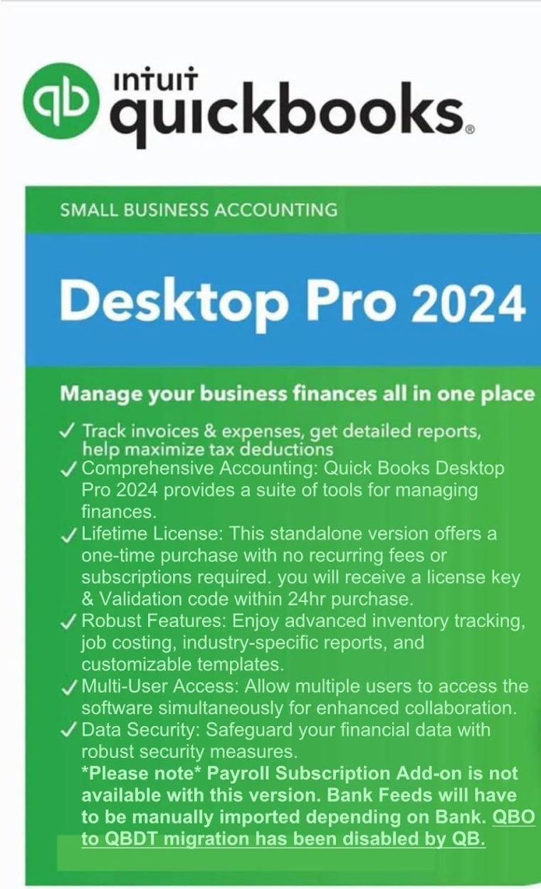 QBDT Pro 2024 | 3 User's | NO DVD | Lifetime | Amazon Message Delivery(Within 12hrs) | Windows Only | 100% Money Back Guarantee