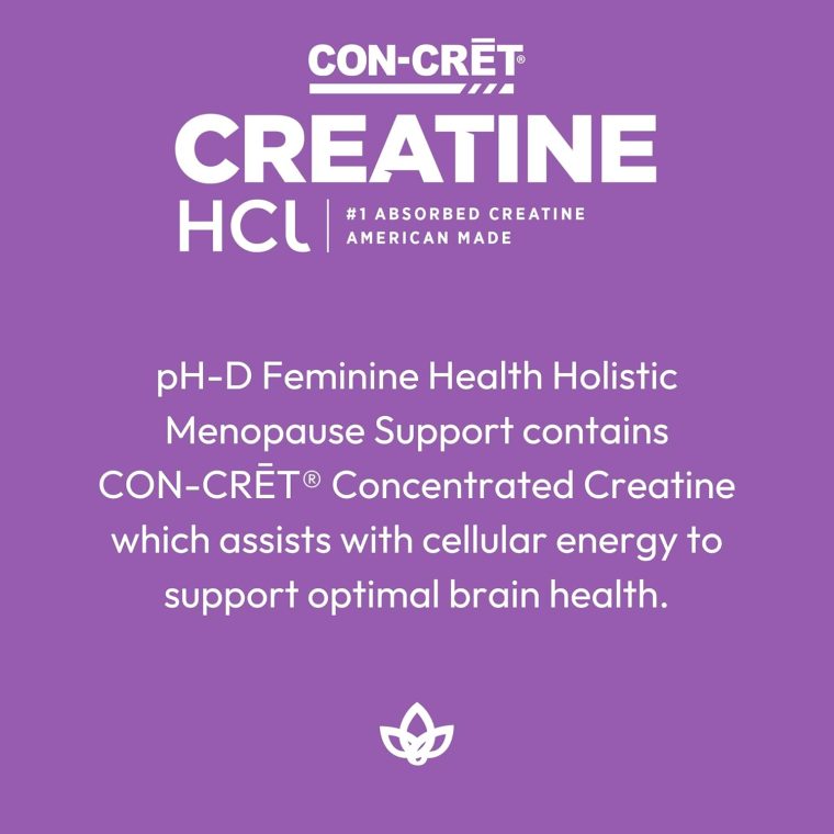 pH-D Feminine Health Support - Holistic Menopause Support - Oral Supplement with CON-CRET Concentrated Creatine, Sage, Rhodiola, and Black Cohosh - 30 Count - Image 4