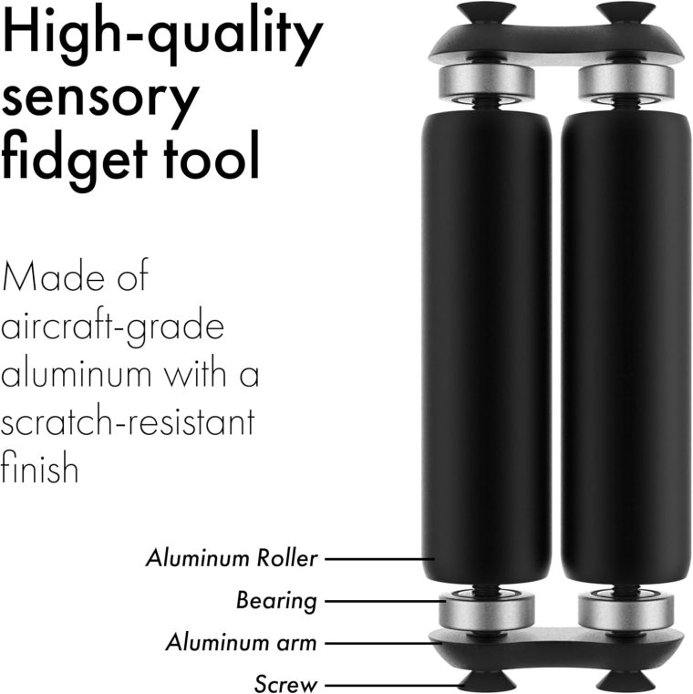 ONO Roller - Handheld Fidget Toy for Adults | Help Relieve Stress, Anxiety, Tension | Promotes Focus, Clarity | Compact, Portable Design (Junior Size/Aluminum, Black) - Image 5