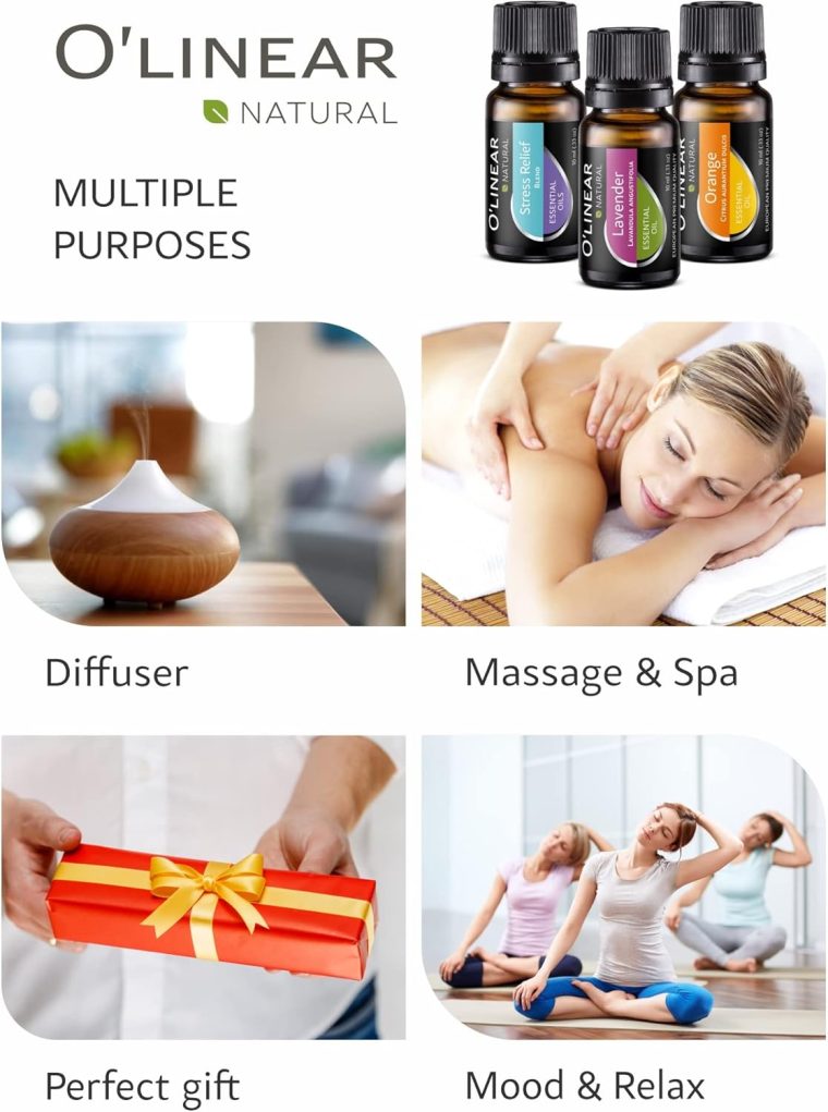 Essential Oils Set - 4 Oils & 2 Blends, Top 6 Essential Oils for Diffusers for Home, Relief, Serenity Dream Oil Blend Aromatherapy, Peppermint, Orange, Lavender, Eucalyptus Essential Oils - Image 4
