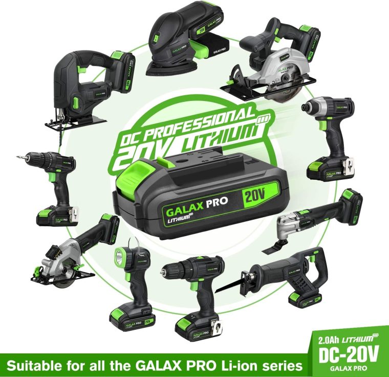 GALAX PRO Cordless Drill Driver/Impact Driver with 1pcs 1.3Ah Lithium-Ion Batteries, Charger Kit, 11pcs Accessories and Tool Bag - Image 2