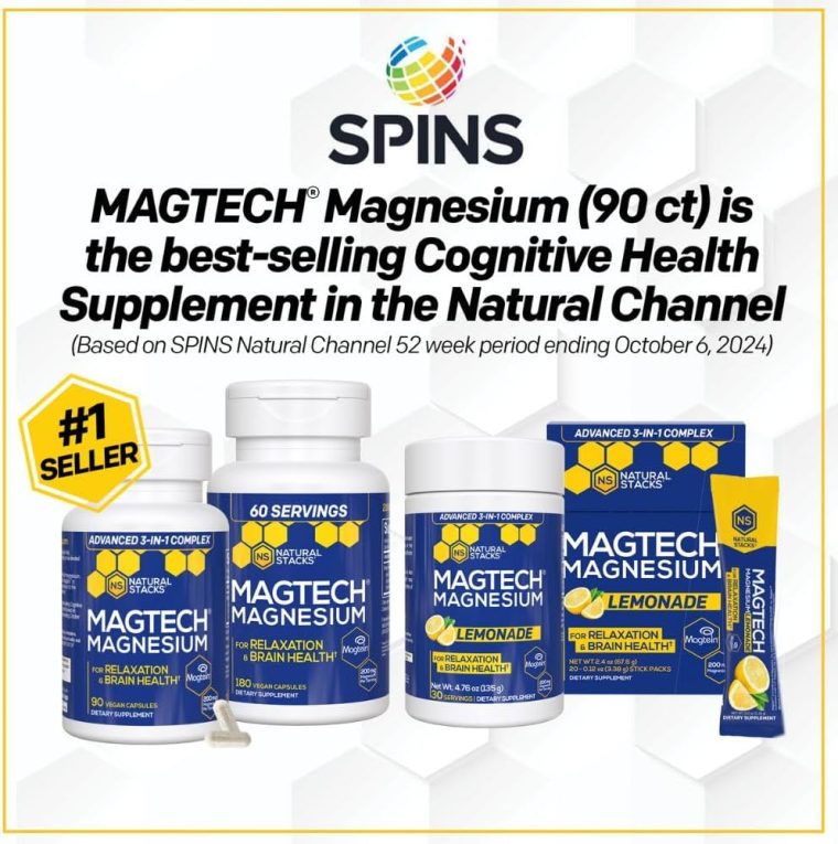 MagTech Magnesium Supplement - 3 Forms of Magnesium: Magtein L-Threonate, Glycinate & Taurate - 200mg Chelated Magnesium Complex - Supports Relaxation & Brain Health - 90 Capsules - Image 3