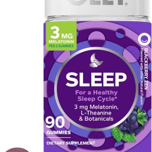Olly Sleep Gummy, 3mg Melatonin, L-Theanine, Chamomile, Lemon Balm, Sleep Aid, BlackBerry, 90 Count