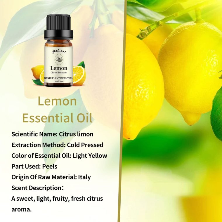 yethious Rose Lemon Essential Oils Set 2pcs*10ml 0.66oz 100% Organic Pure Aromatherapy Gift Oil Kit for Diffuser Rose Oil Essential Oil - Image 3