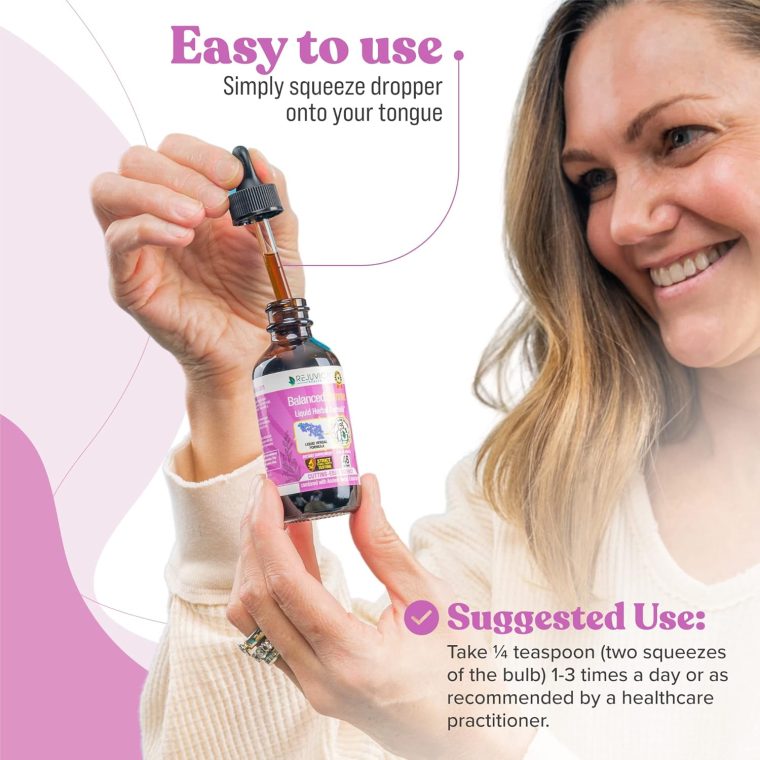 Balanced Femme Natural PMS and Menopause Support for Hot Flashes with Black Cohosh - All-Herbal Liquid Blend - Image 4