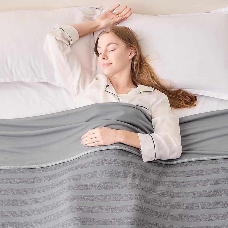 EMME Cooling Blankets for Hot Sleepers, Summer Blanket 60"x80" for Bed, Thin Lightweight Throw Blanket for Couch, Double-Sided Keep Body Cool, Grey Cold Sheet Night Sweats
