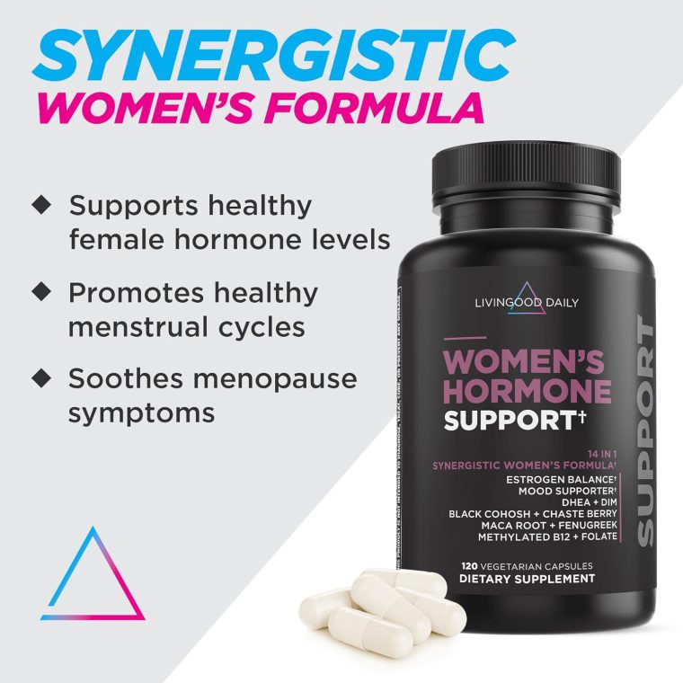 Livingood Daily Women’s Hormone Support Supplement, Estrogen Balance with Fenugreek, Black Cohosh, Chasteberry, DIM, Natural PMS & Menopause Support, Non GMO, Gluten Free, Vegetarian Capsules, 120 Ct - Image 2