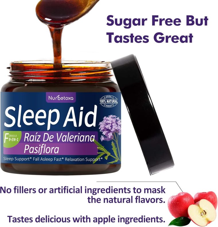 Valerian Root Sleep Aid Syrup, Passion Flower, Hibiscus, Chamomile, Soursop Leaves for Better Sleep, Nature Herbal Extract Liquid for Sleep Support, Reduce Tension, Relaxing. 130g - Image 5