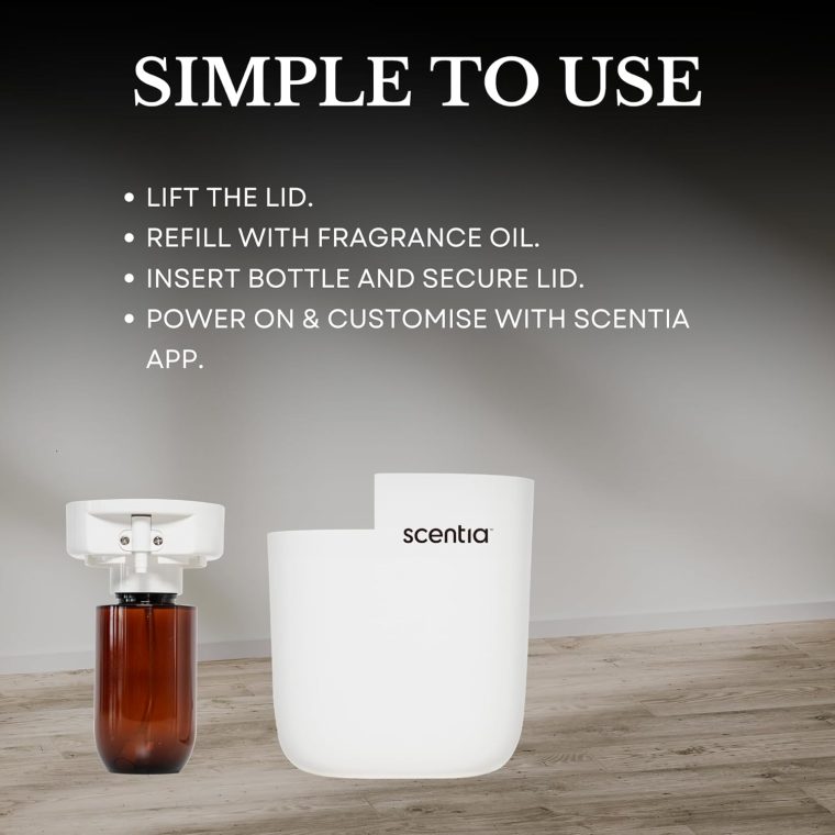 Home Scent Diffuser Starter Kit |Plug in Waterless Aroma Diffuser for Essential Oils | for Home, Office,Spa, Smart App | Covers up to 500 Sq. Ft. | White | 20ml Oil Included- Best Gift - Image 4