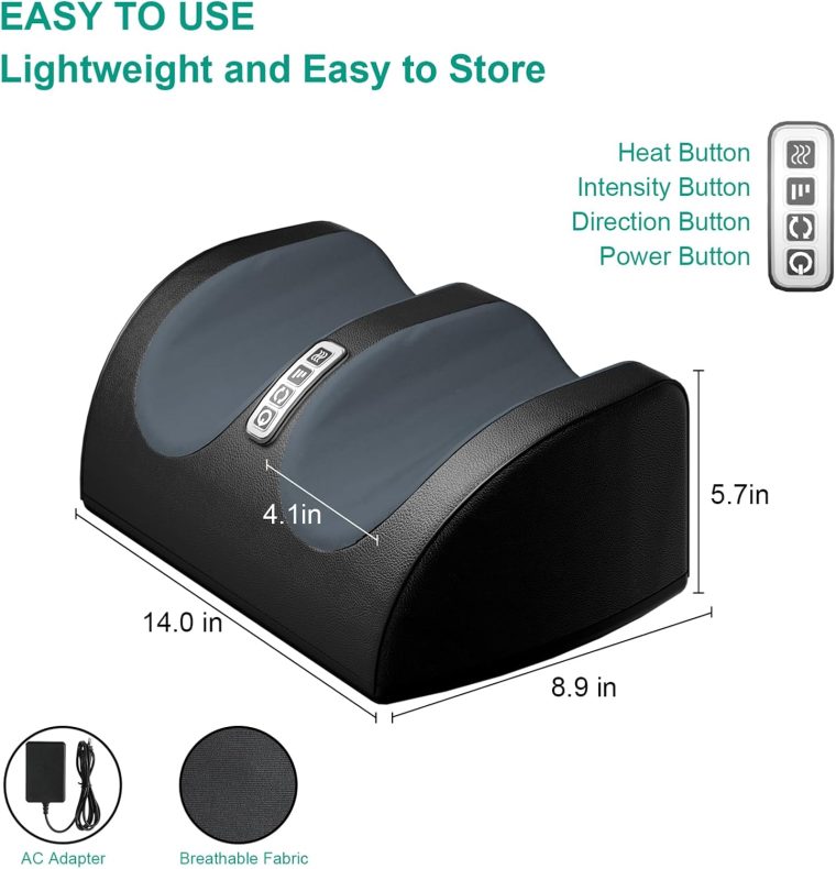 Shiatsu Foot Massager Machine with Heat, Foot and Calf Massager with Massage Roller, Deep Tissue Massager for Plantar Fasciitis, Pain Relief, Promotes Blood Circulation, Gifts for Women & Men - Image 3
