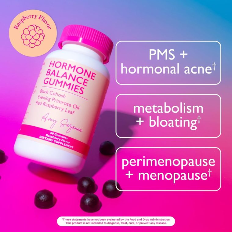 Hormone Balance Gummies for Women - Hormone Harmony for Mood, Energy, Bloating - Hormonal PMS, Perimenopause & Menopause Support - Red Raspberry Leaf & Black Cohosh - 60 Gummy Supplements - Image 2