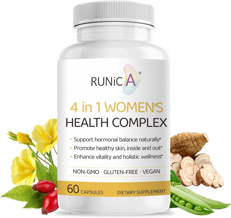 4-in-1 Women’s Health Complex | Rosehip, Pueraria & Evening Primrose with Soy Isoflavones | Menstrual Cycle, Menopause, Energy Level & Healthy Skin Support