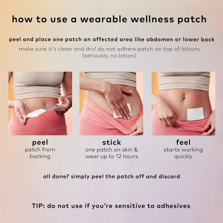 The Good Patch Cycle Period Pain Patch for Cramps, Natural Patch with Menthol, Black Cohosh, Plant Powered Wearable Wellness, Large Sized (8 Total Patches) - Image 4