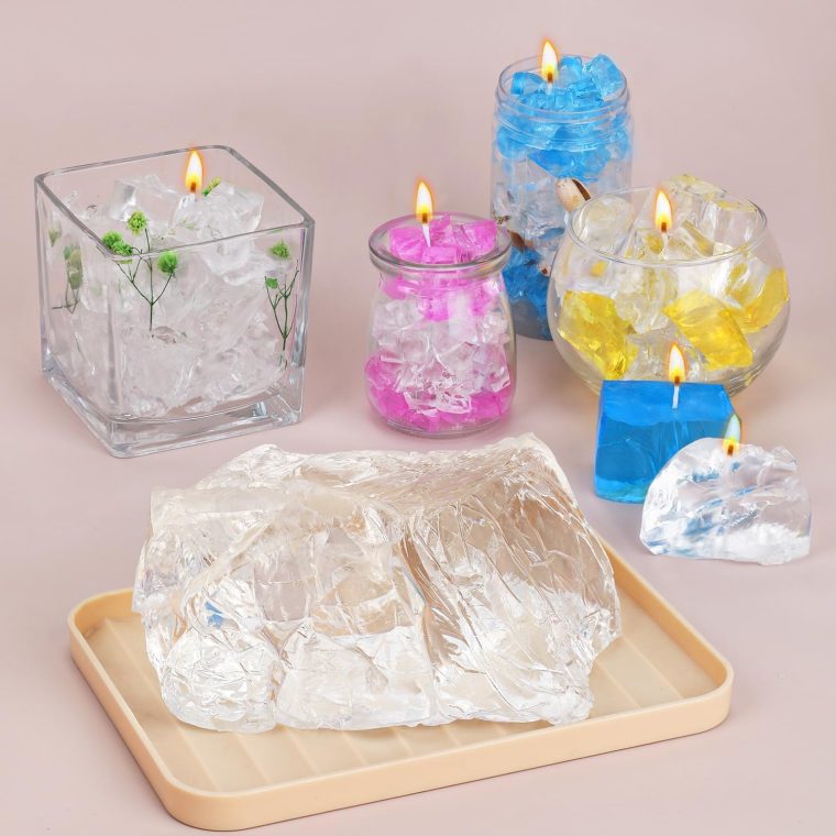 Clear Wax for Candle Making-DIY Aromatherapy Candle Making Gel raw Materials, can add Dried Flowers/Fragrance, smokeless Safe Candle Materials, Birthday Christmas Gift Decoration (Transparently) - Image 3