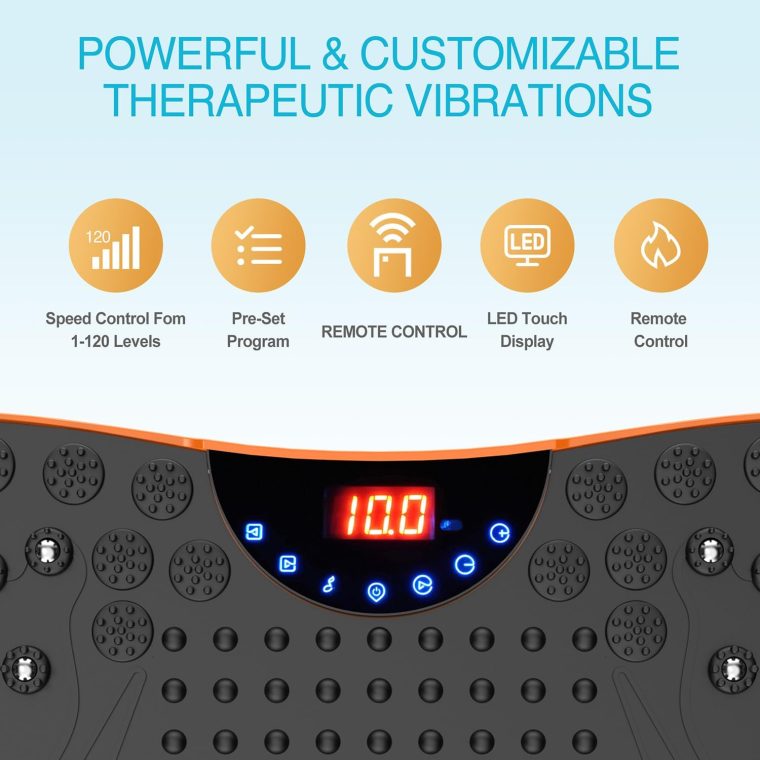 AXV Vibration Plate Exercise Machine Whole Body Workout Portable Mini Vibrate Fitness Platform Lymphatic Drainage Machine for Weight Loss Shaping Toning Wellness Home Gyms Workout (Mini) - Image 6
