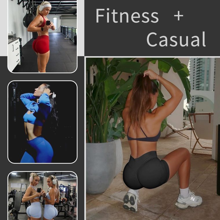Women Workout Impact Shorts 4.5 Scrunch Butt Lifting Tummy Control Gym Shorts Comfy Running Seamless Booty Biker Shorts - Image 5