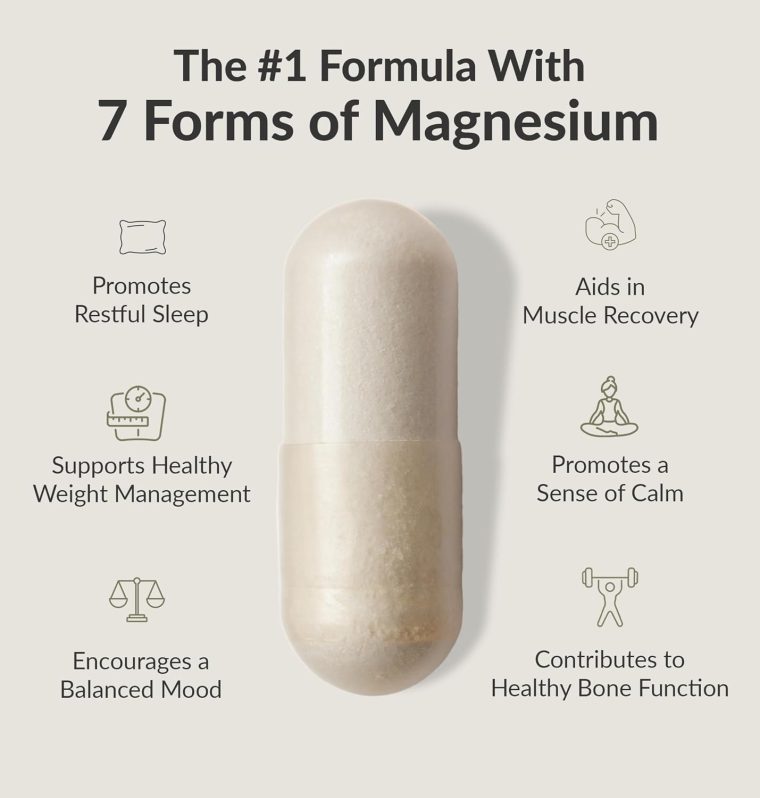 BIOptimizers Magnesium Breakthrough Supplement 4.0-7 Forms of Mg: Glycinate, Malate, Citrate, and More - Natural Support for Sleep and Cognitive Function - 60 Capsules- Calming Vitamins Complex - Image 2