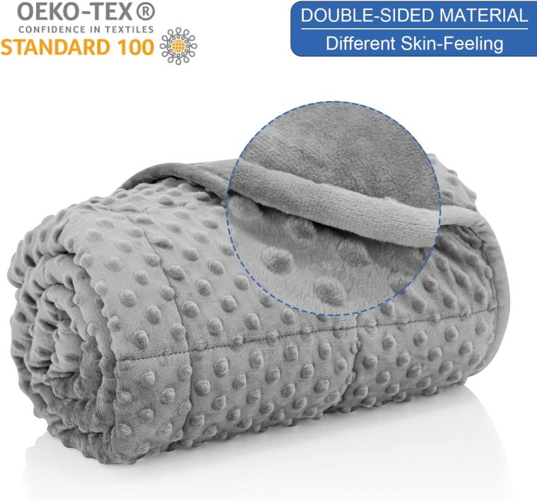 Weighted Blanket Twin 12lbs for Adult(48"×72",Gray) Breathable Soft Minky Weighted Throw Blanket for All Season,Heavy Blanket with Premium Glass Beads - Image 2