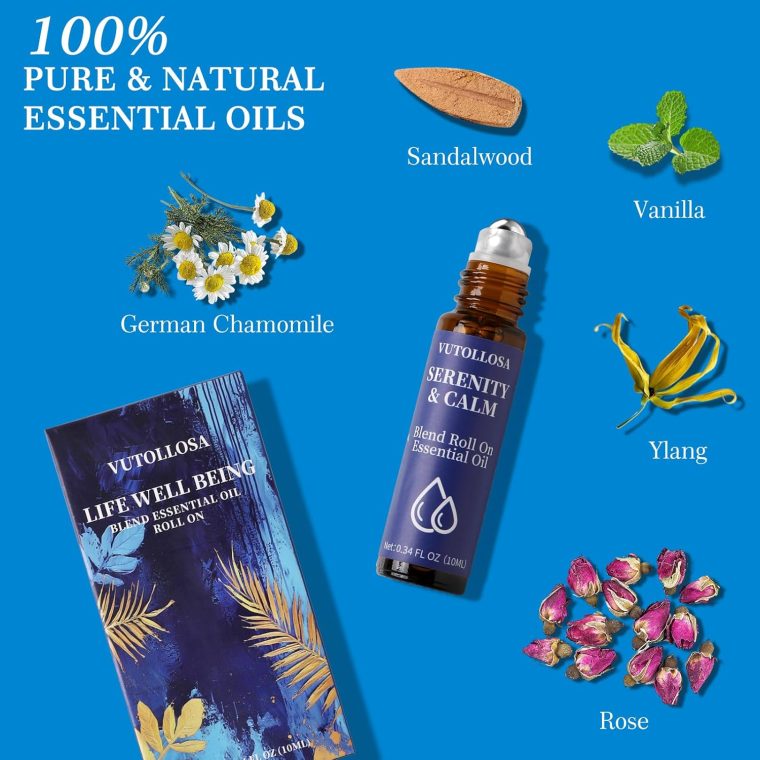 2-Packs Serenity & Calm Essential Oil Roll On-100% Natural Stress Relief & Relaxation Aromatherapy - Self Care Gifts for Women - Nurse Essentials by VUTOLLOSA - Image 2