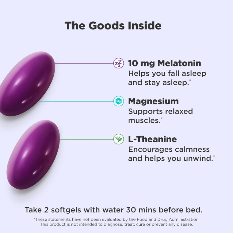 OLLY Ultra Strength Sleep Softgels, 10mg Melatonin, L-Theanine, Chamomile, Magnesium, Lemon Balm, Supports Deep Restful Sleep, Nighttime Sleep Aid, Non Habit-Forming - 60 Count - Image 2
