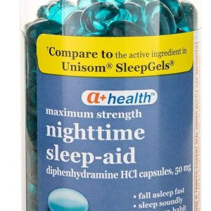 Nighttime Sleep Aid Diphenhydramine 50 mg Softgels Maximum Strength, 160 Count