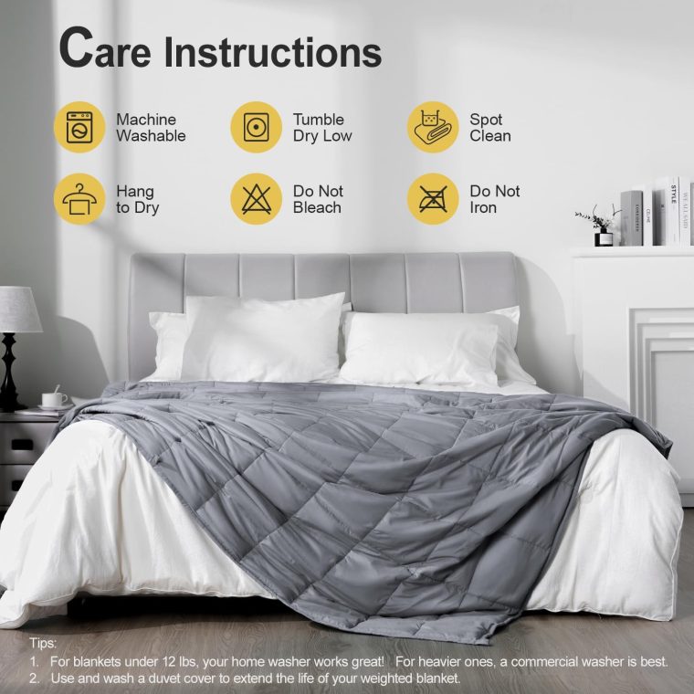 Lofus Weighted Blanket for Adults 15 lbs 48"x 72" Twin Size, Breathable All-Season Weighted Heavy Blankets, Soft Microfiber with Premium Glass Beads for Sleeping, Grey - Image 7