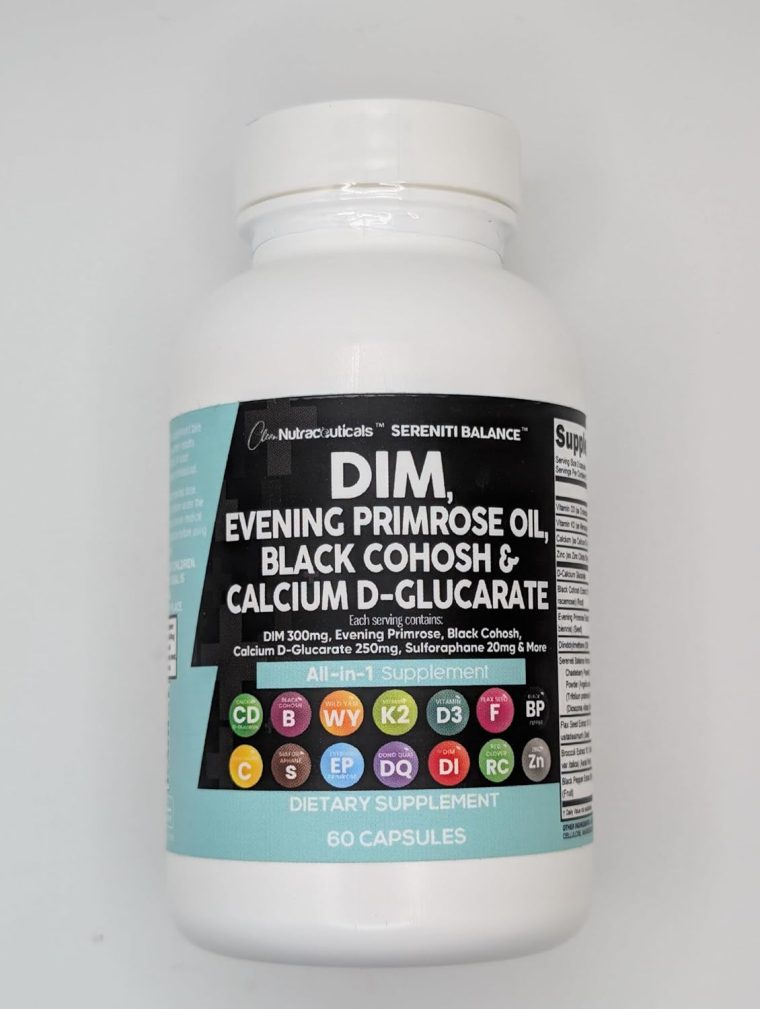Clean Nutraceuticals DIM Evening Primrose Black Cohosh Calcium D-Glucarate Sulforaphane Flax Seed Extract - Hormonal Support Vitamins for Women with Dong Quai - 60 Caps - Image 6