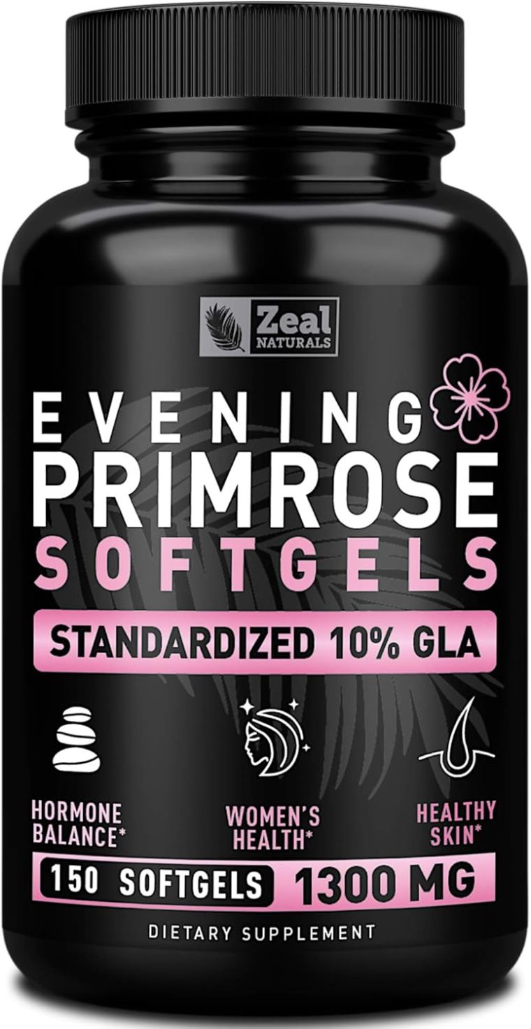 Evening Primrose Oil Capsules (150 Liquid Softgels | 1300mg) Premium Evening Primrose Oil – Natural-Sourced Hormone Support Supplement for Women - Cold Pressed w. 10% GLA