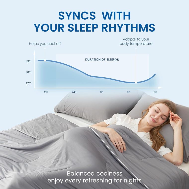 Cozy Bliss Cooling Comforter Queen Size Dual-Sided, Ultra-Soft Cooling Blankets for Hot Sleepers and Night Sweats, Breathable Lightweight Silky Smooth, Dark Grey - Image 2