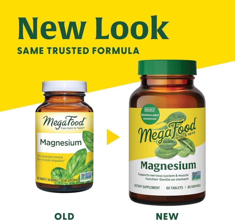 MegaFood Magnesium - Supports heart & nervous system - Magnesium Supplement with fermented Magnesium Glycinate - Vegan, Gluten-Free, Non-GMO and Kosher - Made Without 9 Food Allergens - 90 Tabs - Image 3