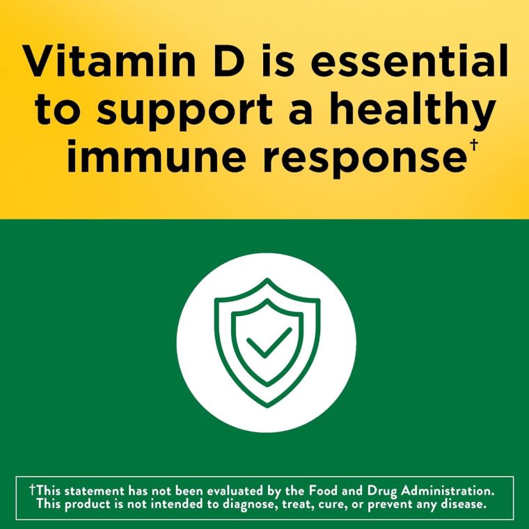 Nature Made Vitamin D3 1000 IU (25 mcg), Dietary Supplement for Bone, Teeth, Muscle and Immune Health Support, 300 Softgels, 300 Day Supply - Image 3