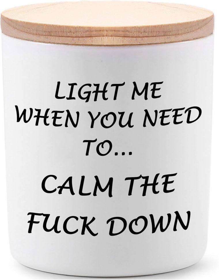 Candles Gifts for Women Funny Unique Stress Relief Relaxation Relaxing Christmas Birthday Gifts for Her Sister Best Friend Bestie Girlfriend Wife Mom Novelty Lavender Scented Soy Candle