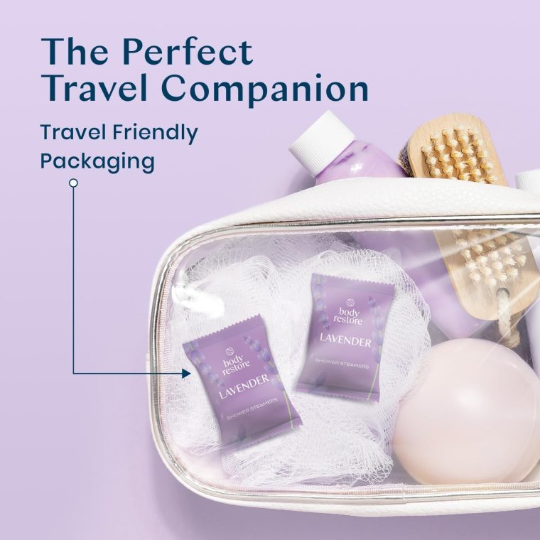 Body Restore Shower Steamers Aromatherapy 15 Pack - Birthday Gifts for Women, Men, Travel Essentials, Stress Relief, Relaxation, Self Care, Bath Bombs - Lavender - Image 5