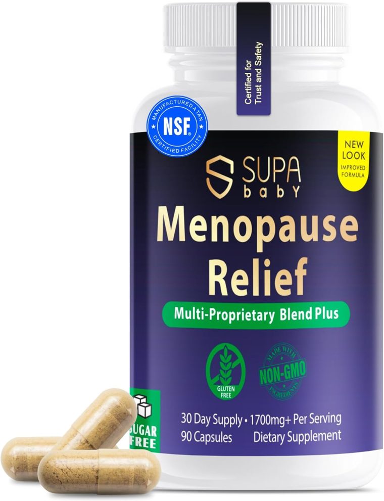Menopause Supplements for Women – Black Cohosh, Ashwagandha & Dong Quai – Hot Flashes, Mood Swings & Hormonal Balance – Vegan, Non-GMO, 90 Capsules