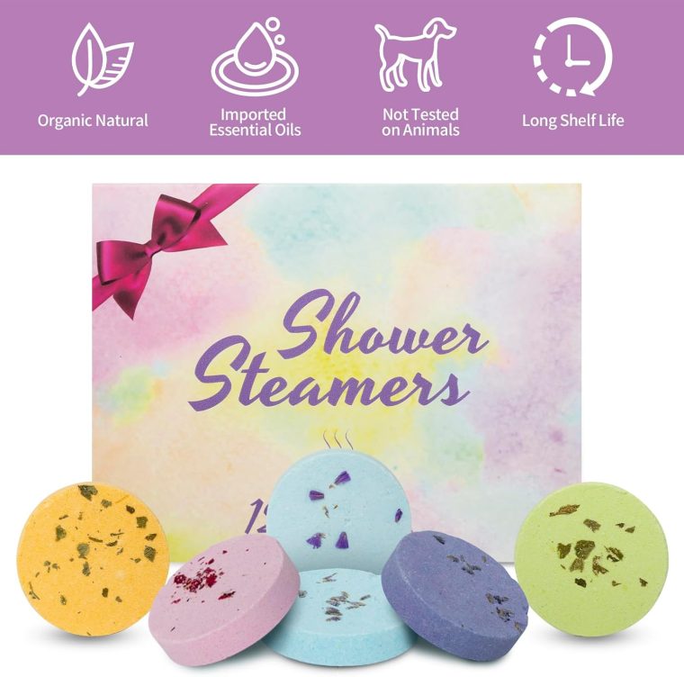 Shower Steamers Aromatherapy Bath Bombs - 12 Tablets Birthday Gifts for Women, Natural Essential Oil Shower Bombs, Self Care Pampering Spa Kit, Mothers Day Gifts for Women Adults and Teens - Image 5