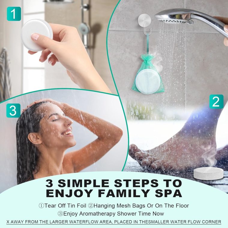 Shower Steamers Aromatherapy 6 Pack - Eucalyptus & Menthol Essential Oil for Breathe Easy, Birthday Gifts for Women Men, Organic Shower Bombs with Long Lasting Fragrance,Self Care Gifts for Mom Wife - Image 9