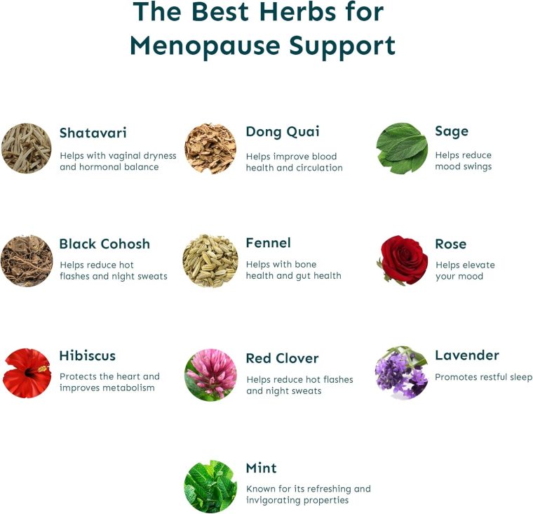 Menopause Support Tea | Cooling relief for Hot Flashes, Night Sweats, Mood Swings, Restful Sleep | With Black Cohosh, Red Clover, Sage | 100% Organic | Hibiscus Mint Flavor | 30 Tea Bags - Image 2