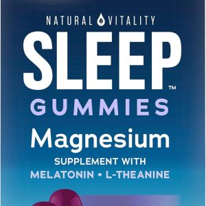 Natural Vitality SLEEP Gummies, Magnesium Supplement With Melatonin and L-Theanine, Vegan, Gluten Free, Helps the Body Ease Into Sleep, Blueberry Pomegranate 120 Count