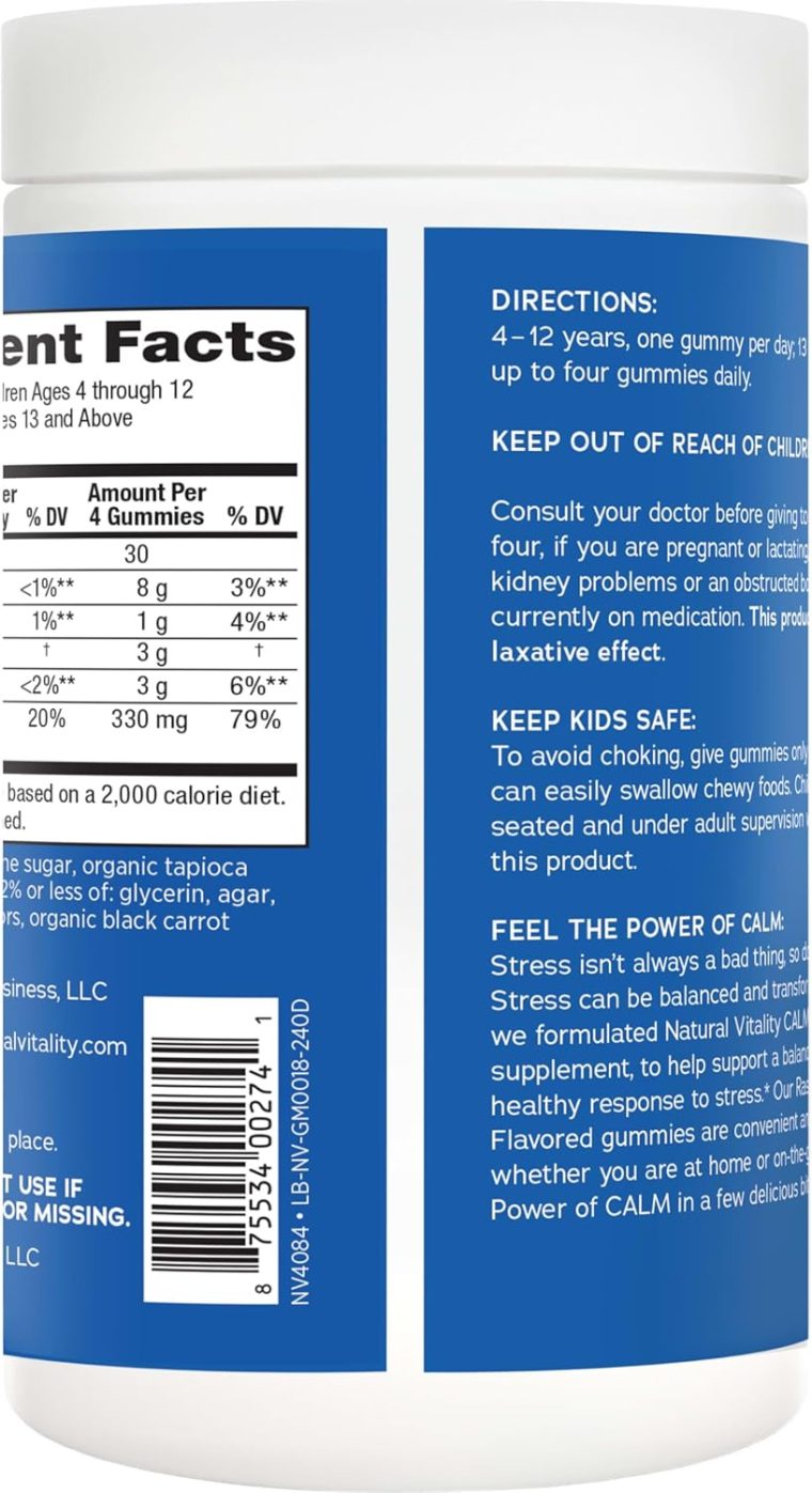Natural Vitality Calm, Magnesium Citrate Supplement, Stress Relief Gummies, Supports a Healthy Response to Stress, Gluten Free, Vegan, Raspberry Lemon, 240 Gummies (Packaging May Vary) - Image 9