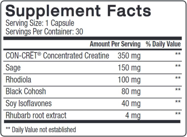 pH-D Feminine Health Support - Holistic Menopause Support - Oral Supplement with CON-CRET Concentrated Creatine, Sage, Rhodiola, and Black Cohosh - 30 Count - Image 6
