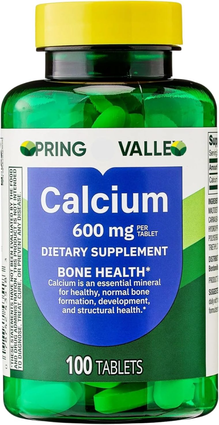 Calcium 600 mg 100 Tablets by Spring Valley, Dietary Supplement, Bone & Muscle Health Calcium 600mg (Pack of 3) - Image 2