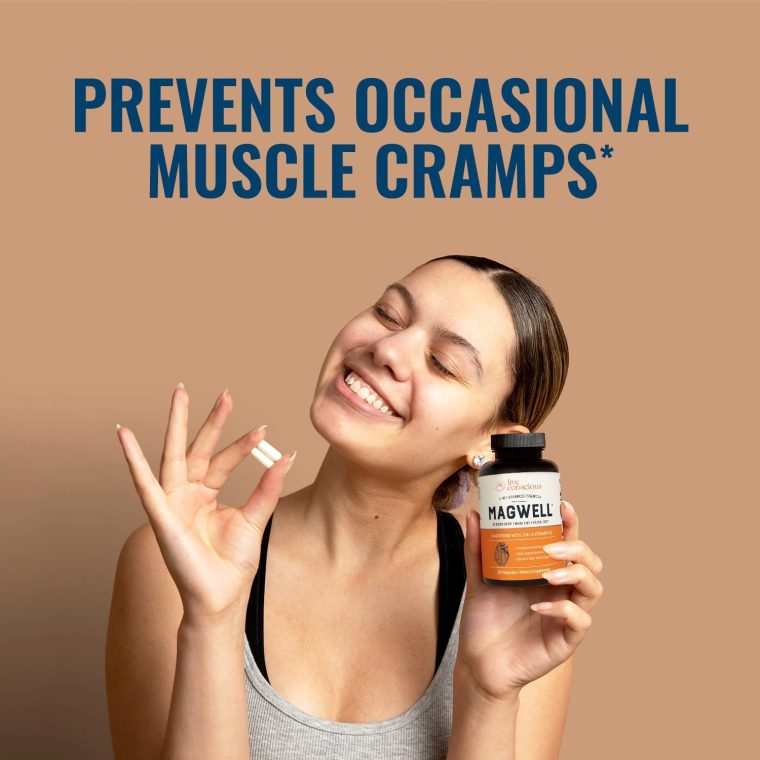 Live Conscious Magwell Magnesium Zinc & Vitamin D3 - Magnesium Glycinate, Malate, & Citrate - Triple Supplement for Women & Men - for Sleep, Bone, Heart, Immune Support - 120 Caps - Image 2
