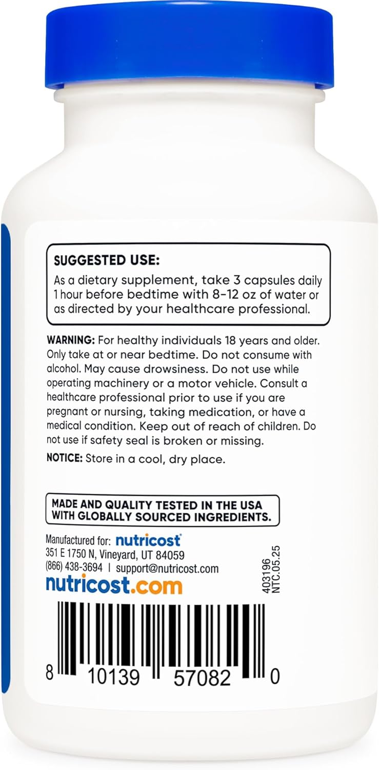 Nutricost Sleep Aid Complex 1330mg Serving (90 Capsules) - 30 Servings - Image 4