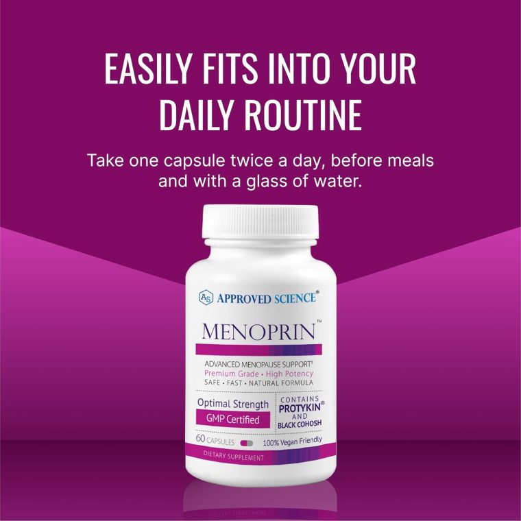 Approved Science Menoprin - Menopause Support - Protykin, Black Cohosh - 60 Capsules - 1 Bottle Menoprin Day - Vegan - Image 6