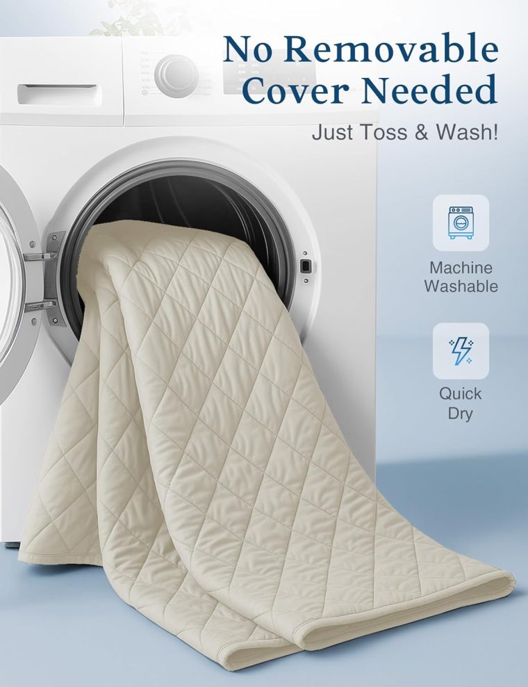 ZonLi Cooling Blanket for Hot Sleepers, 90"x90" Queen Size, Q-Max 0.5 Lightweight Cool Touch Breathable Summer Blanket for Night Sweats, All-Season Cold Blankets, Creamy Beige - Image 7